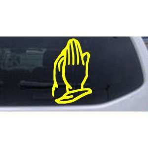 Praying Hands Christian Car Window Wall Laptop Decal Sticker    Yellow 