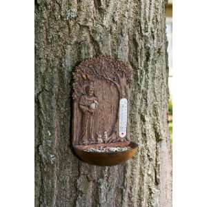   Story Teller St. Francis and Animals Bird Feeder/Thermometer: Patio