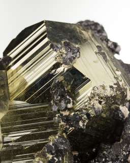 Sharp Brassy GOLDEN PYRITE on Blackjack SPHALERITE Crystals Peru 