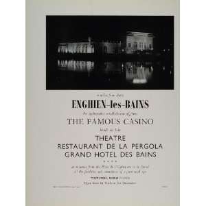  1958 Ad Enghien les Bains Spa Resort Lake Casino Paris 