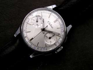 STRIKING 1960 s VINTAGE GENTS CLEBAR (ZODIAC) ST/STEEL CHRONOGRAPH 