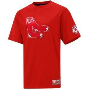   Red Sox Red Cooperstown Tackle Twill Logo T shirt