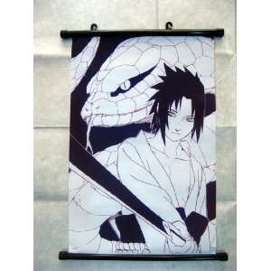  Naruto Sasuke Black/White (small) 33x46cm Wallscroll 