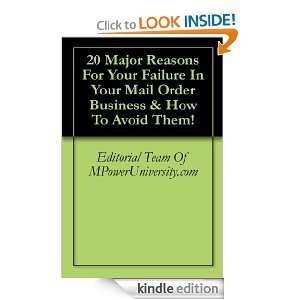 20 Major Reasons For Your Failure In Your Mail Order Business & How To 