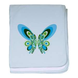  Baby Blanket Sky Blue Retro Blue Butterfly: Everything 