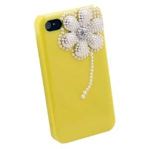   Pearl Daisy Petal Bloom Hard Skin Cover Case for iPhone 4G 4S Yellow