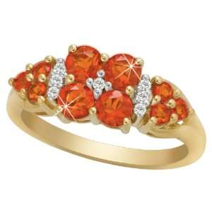  Sunburst Fire Opal & Diamond Ring Jewelry