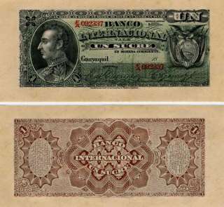 Ecuador, 1 Sucre, 1886 94, P S172, UNC  