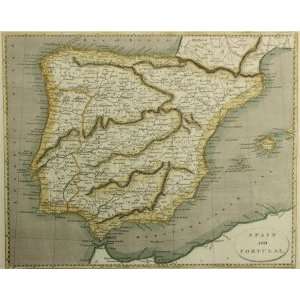  Cadell and Davies map of Spain and Portugal (1802) Office 