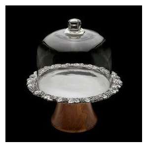    Arthur Court Grape Wood Cake Plate with Dome: Kitchen & Dining