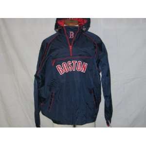  BOSTON RED SOX Hooded Lightweight Pullover Jacket  MEDIUM 