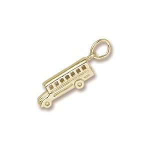    Rembrandt Charms School Bus Charm, 10K Yellow Gold: Jewelry