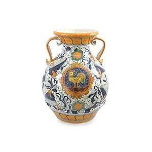  Ceramic vase, Roosters Call (large)