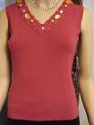 PINK LIGHT SWEATER TANK SZ M BEADED SUMMER STRE