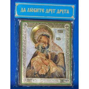 Virgin Protector of Children   wood icon plaque 6 1/4 x 5 
