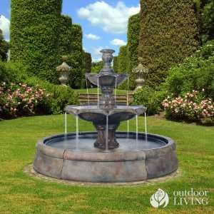   Studio Finial Spill Fountain in Crested Pool   Aged Iron Home