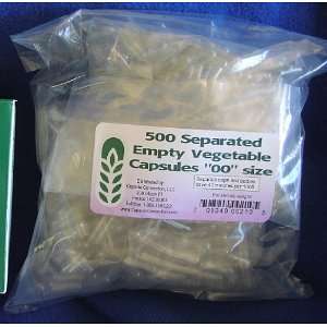 Capsule Connection 500 Separated Empty Vegetable Capsules, 00 Size 