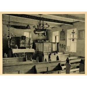 1927 Interior Church Pews Hallig Oland Halligen Germany 