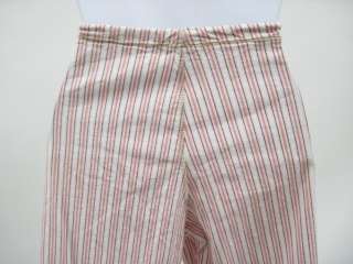 RILEY Pink Striped Cropped Cotton Pants Slacks Size M  