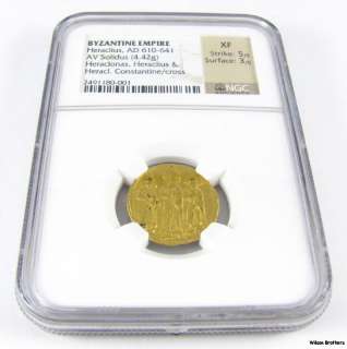 AD 610 641 Heraclius Byzantine Empire Coin   NGC Graded Ancient Gold 