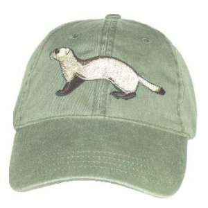    Black Footed Ferret Embroidered Cotton Cap: Patio, Lawn & Garden