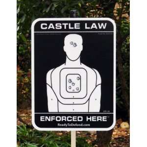  Castle Law Enforced Here TM   REAL Home Security Yard Sign 