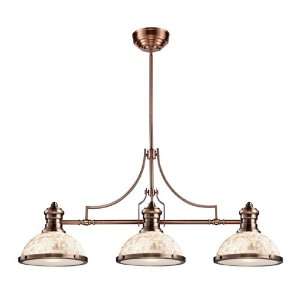   Light, 47 Inch, Antique Copper with Cappa Shell