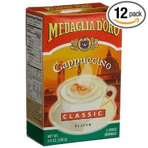 Medaglia D Oro Cappuccino, Classic Flavor, 5 Count Packets, 5.1 Ounce 