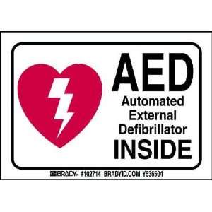  BRADY 102714 Label,3.5X5,AED Automatic External 