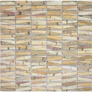   Graphic and Dramatic Natural Stone Mosaic Gold Brown: Home Improvement