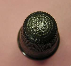 Sterling Silver Sewing Thimble made in Germany No. 5 leaf and vine 