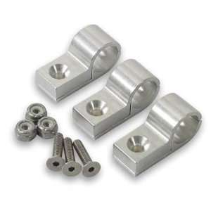   170204 Polished Aluminum 1/4 Line Clamps   Set of 6 Automotive