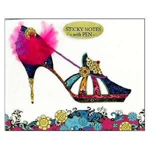  Pictura Sticky Notes w/Pen Head Heels Feather Blue: Arts 