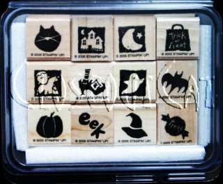 STAMPIN UP Bitty Boos Too STAMPS SET Halloween Cat Witch Hat Shoe 