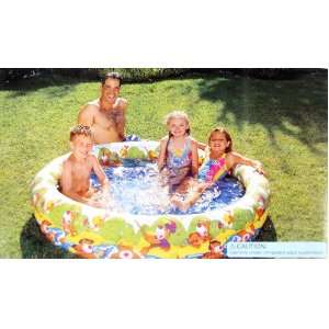   Kiddie Pool, Free With A Pump, White/Cartoon Animals: Toys & Games