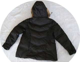 Women Roots Down Jacket Winter Coat Black Large L  