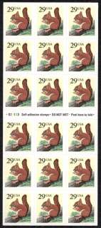 1993   RED SQUIRREL   #2489a Full Mint Pane PL# D23133  