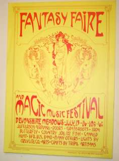 Doors Jefferson Airplane Canned Heat Fillmore Era Festival Poster 1967 