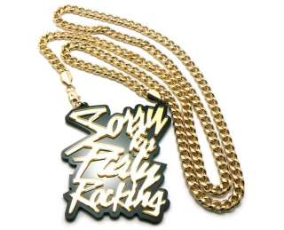 SORRY FOR PARTY ROCKING Pendant LMFAO 36 Cuban Chain Necklace  