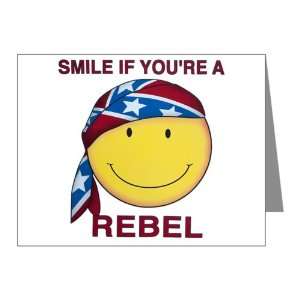  Note Cards (10 Pack) US Rebel Flag Smiley Face Smile If 