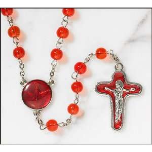 Blessed By Pope Benedict XVI Confirmation Rosary Red Glass 