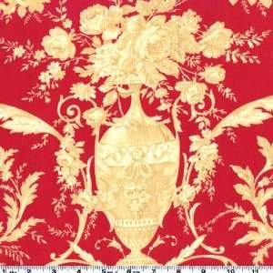  45 Wide Chateaux Rococo Claudine Red Fabric By The Yard 