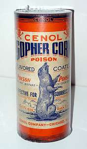 1920s Cenol Gopher Corn Poison Cardboard Container  