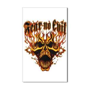  Sticker (Rectangle) Fear No Evil Flaming Skull Everything 