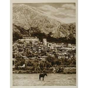  1925 Celano Italy Town Hill Landscape Kurt Hielscher 