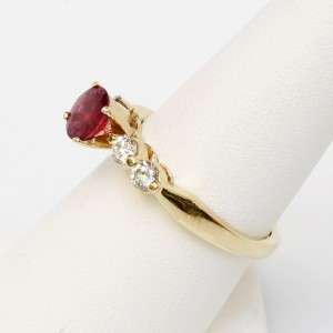 Spectacular 1.2ct Ruby & Diamond 14K Ring, size 6.75 (#419)  