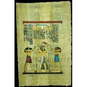   God THOTH And God HORUS Purifying King RAMSES Papyrus: Home & Kitchen