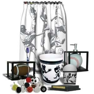 Fanatic Sports Themed Shower Curtain & Accessory Set 7pc