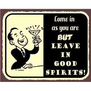    Good Spirits Vintage Metal Art Bar Retro Tin Sign: Home & Kitchen