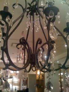  ~CELESTE CHANDELIER~BEAUTIFUL WROUGHT IRON AND CRYSTAL~NEW IN BOX
